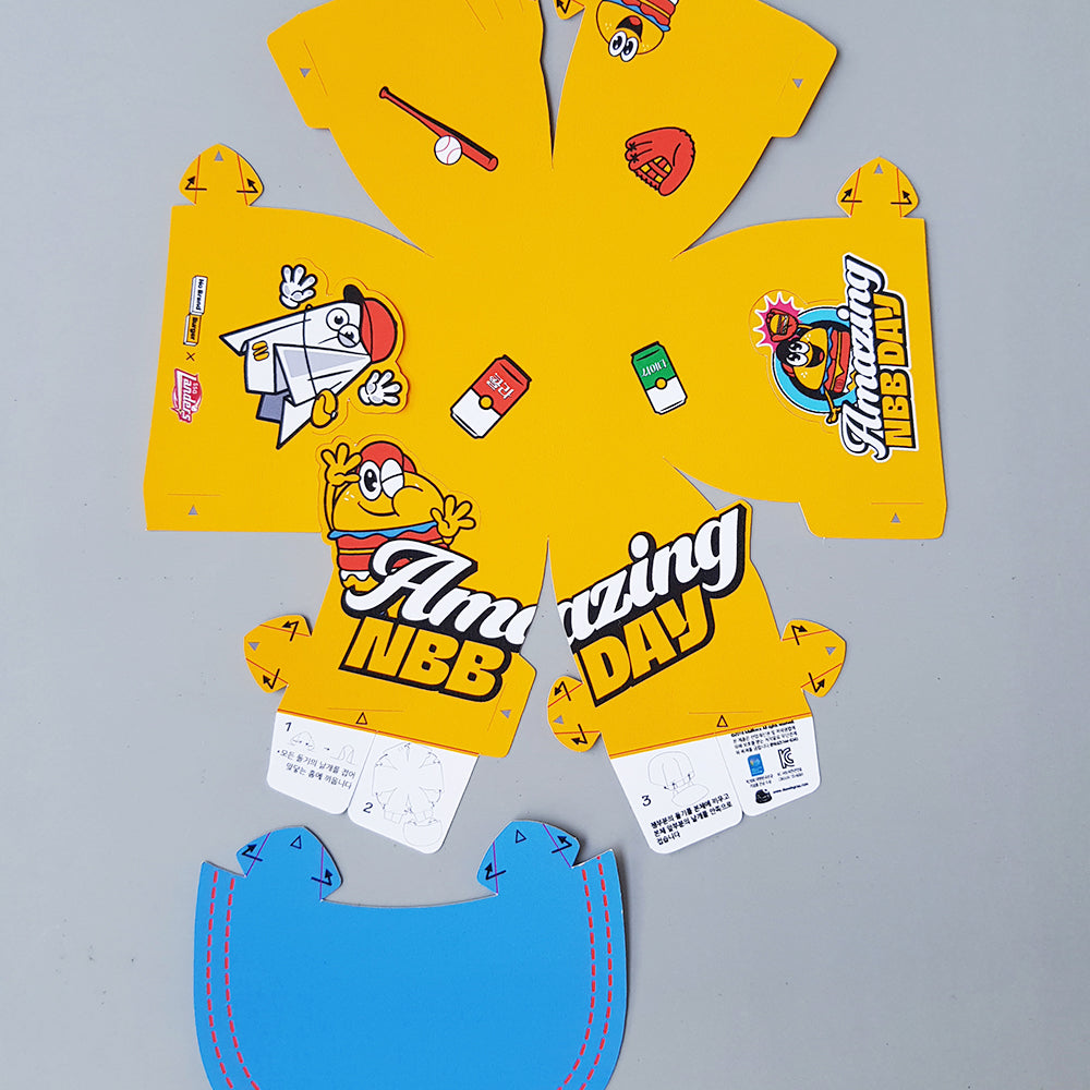 Custom pop-up event cap with baseball mascot brand design