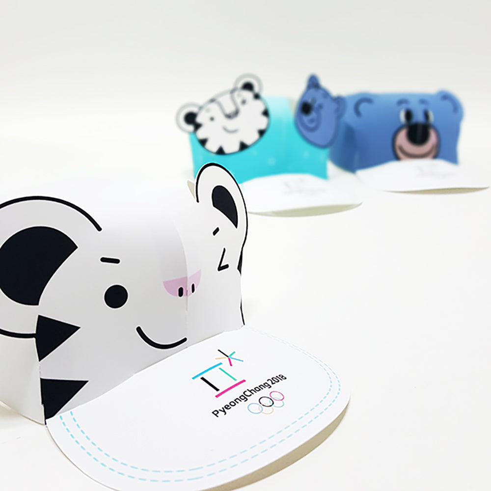 Custom pop-up event cap with cute animal mascot design